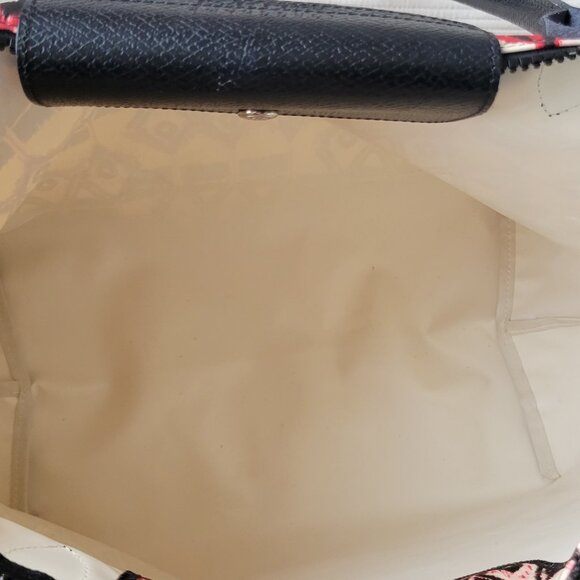 Longchamp Le Pliage Ikat Large Tote Bag | Limited Edition Print | Black Leather - Picture 3 of 6